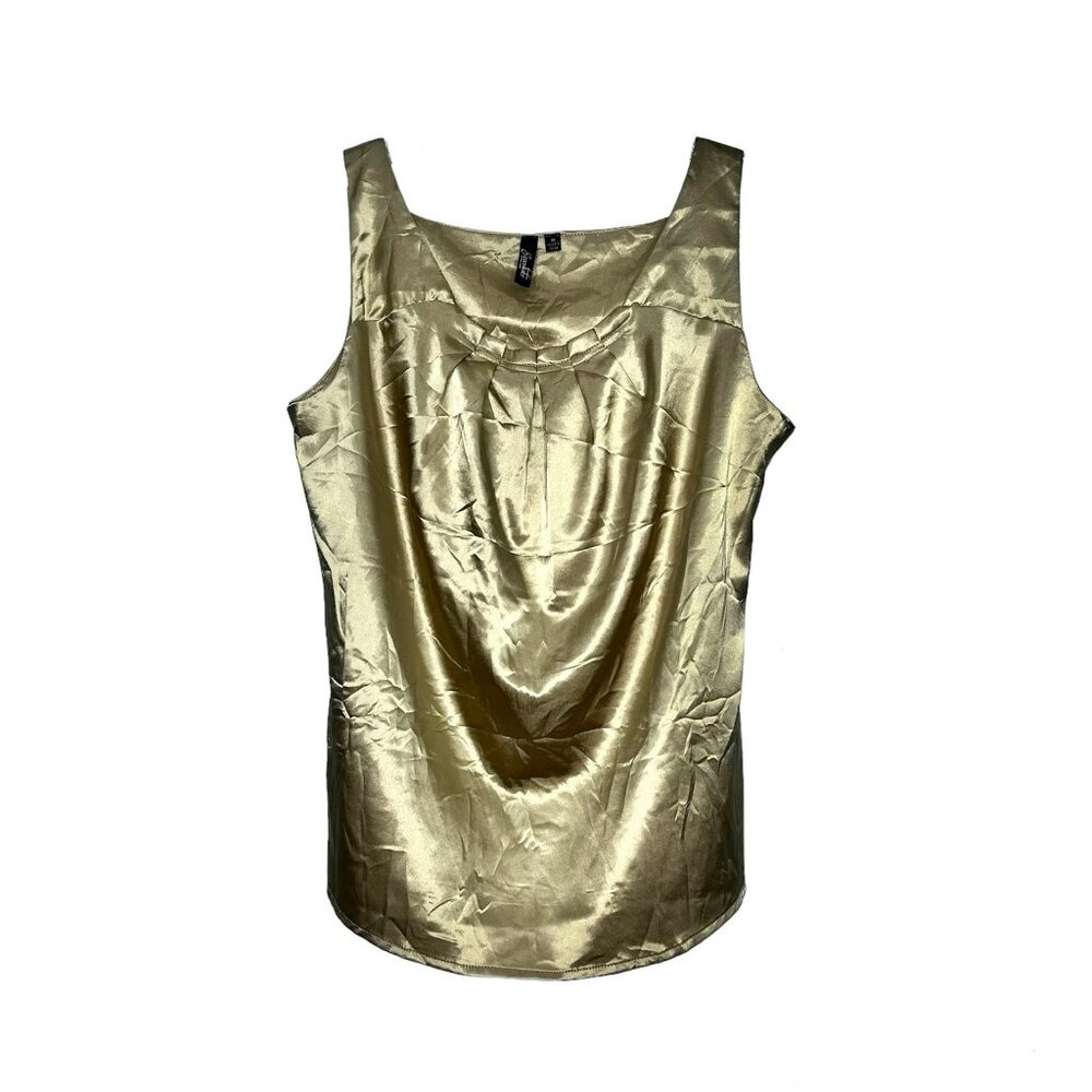 NWT Essentials by Milano Gold Sleeveless Blouse Sz M